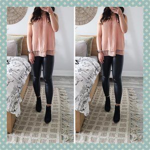 3/$30 - Costa‎ Blanca Pink Pleated Shirt